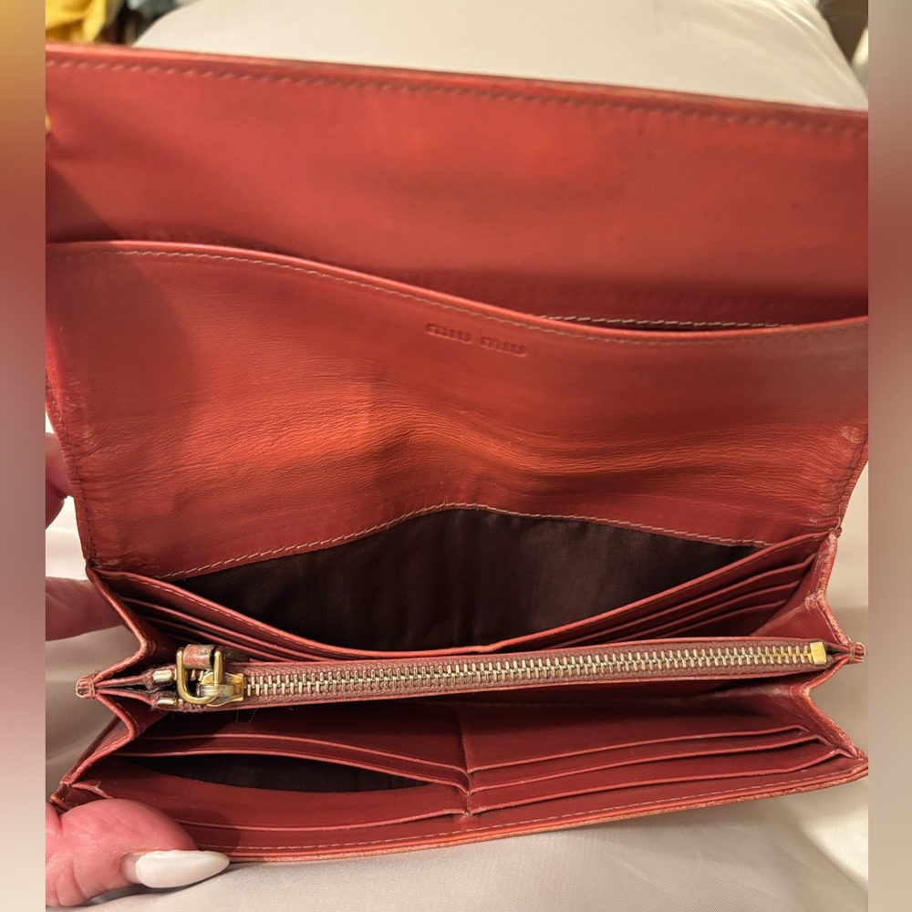 Miu Miu Croc-Embossed Leather Long Wallet - Picture 2 of 15